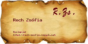 Rech Zsófia névjegykártya